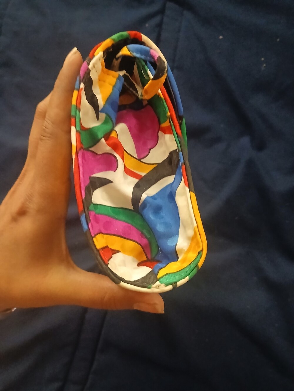 Vintage 1980s Life Stride Multicolored Envelope Clutch Post Modern,Colorful - Picture 9 of 12